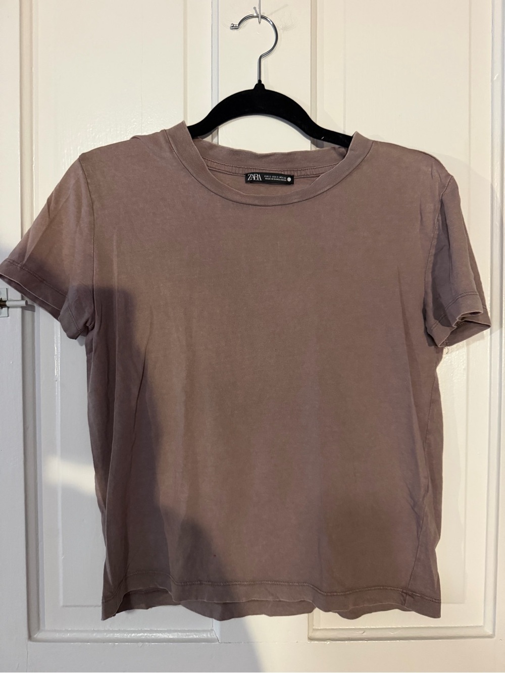 Zara Dusty Mauve Short Sleeve Crewneck Tee